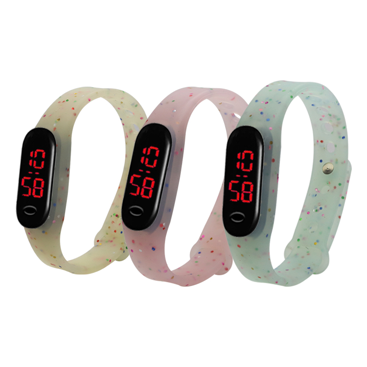 硅膠表帶，LED手環(huán)硅膠腕表帶，學(xué)生電子硅膠手表帶定制
