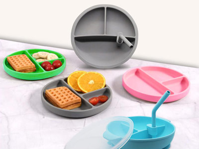 嬰童硅膠餐盤，萌趣造型+強勁吸力，寶寶獨立進食好幫手